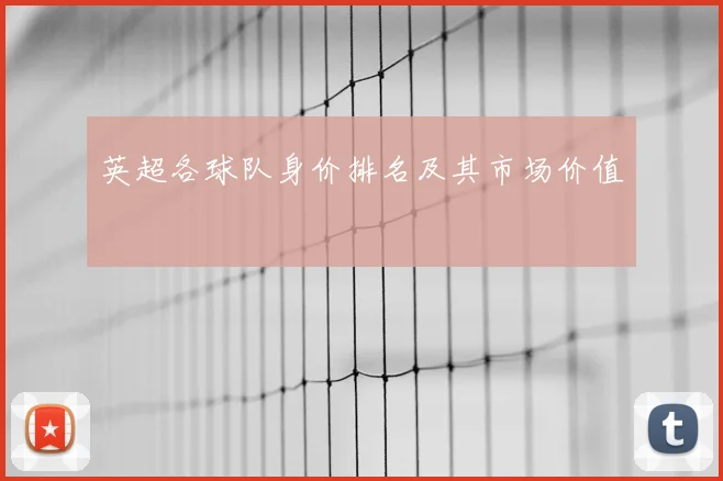 英超各球队身价排名及其市场价值